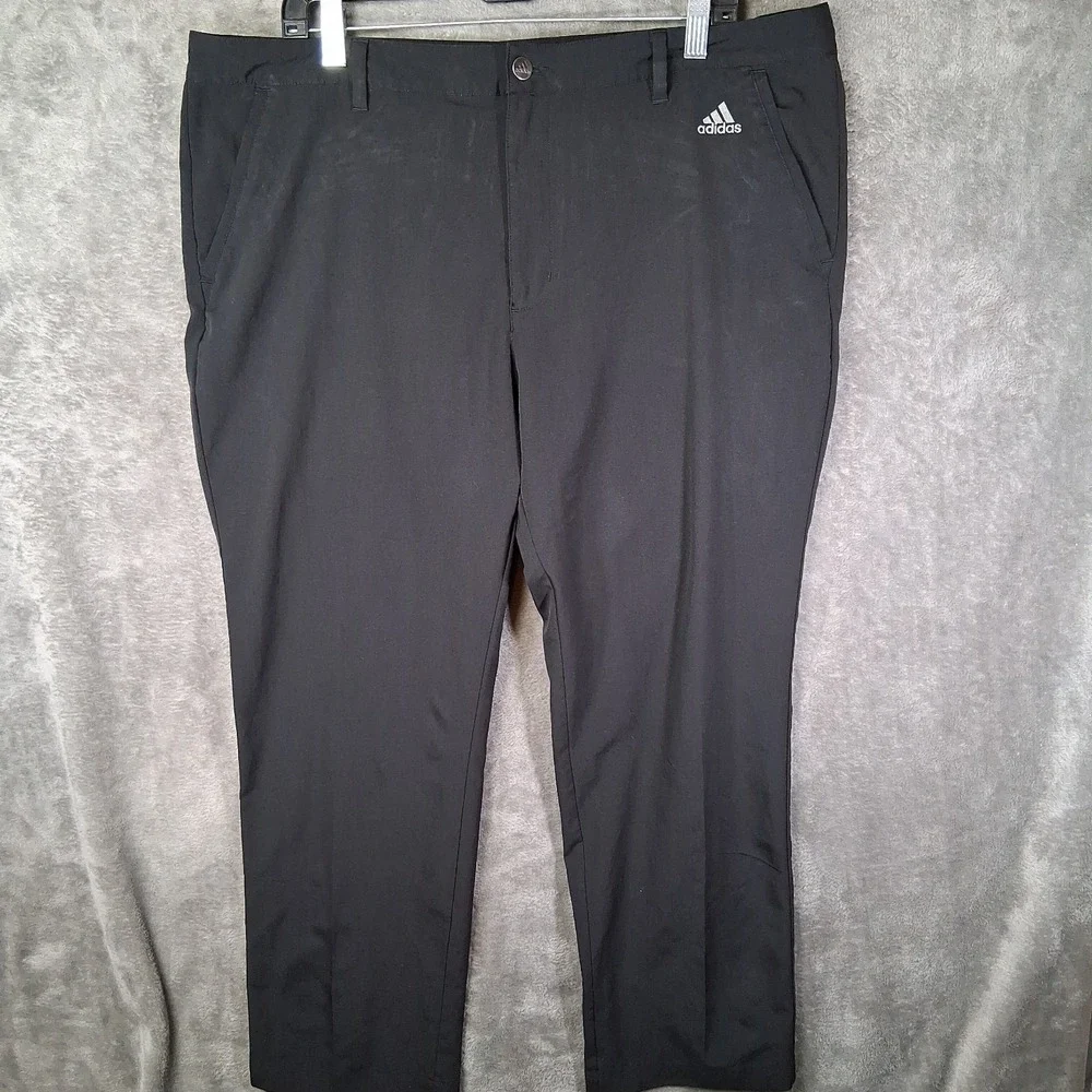 Adidas Golf Primegreen Tapered Pants Men Size 40x30 Black Stretch Light Weight‎